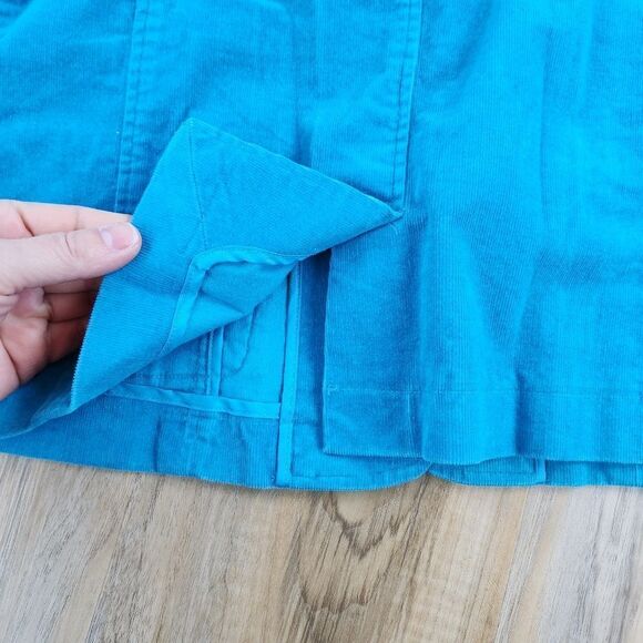 ☔️🔹️D.F.A. New York Turquoise Buttoned Corduroy Blazer Medium - Picture 9 of 10